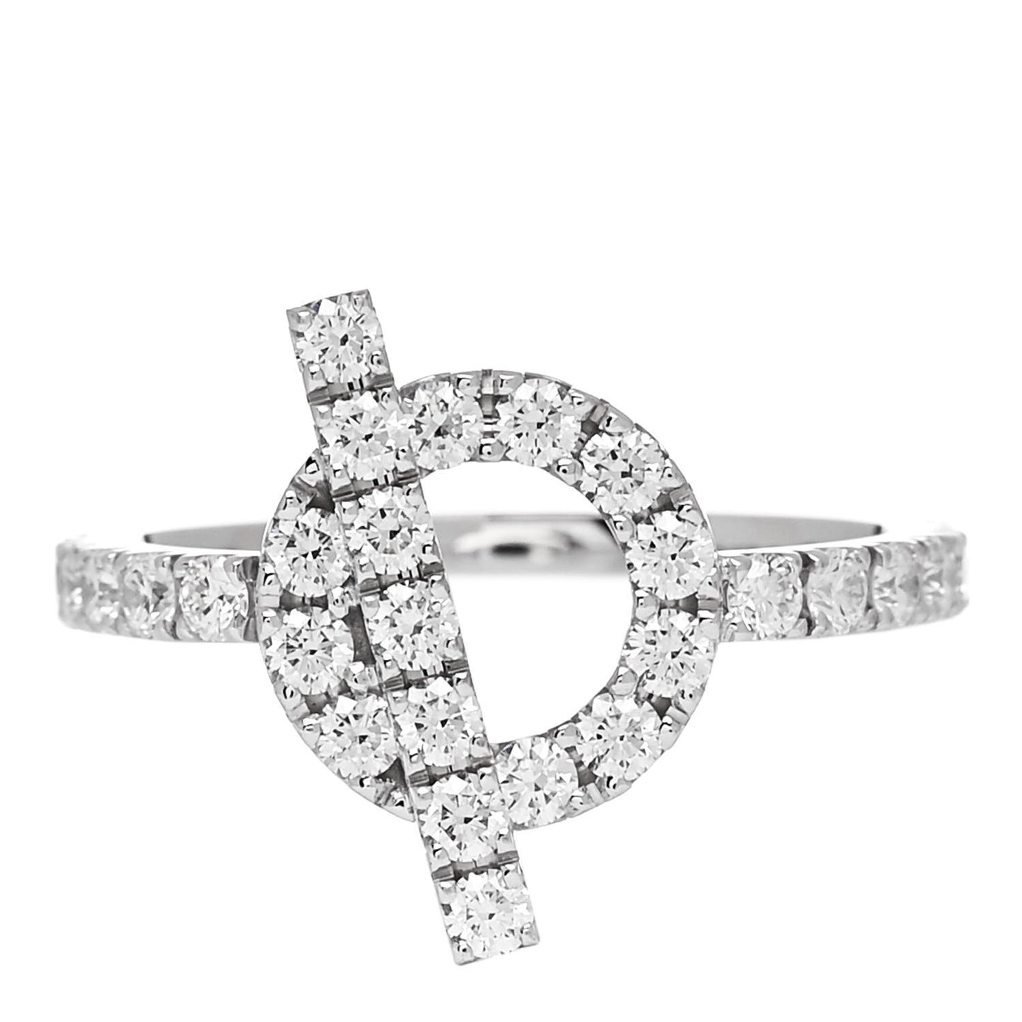 18K White Gold Diamond Finesse Ring 52 6