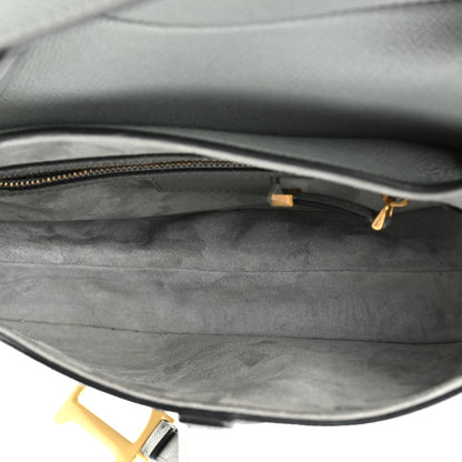 Christian Dior Grained Calfskin Saddle Bag Grey Stone 5 of 13