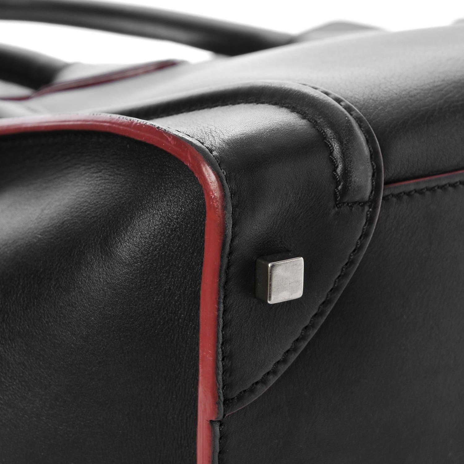 Celine Smooth Calfskin Mini Luggage Black Pink Trim 15 of 17