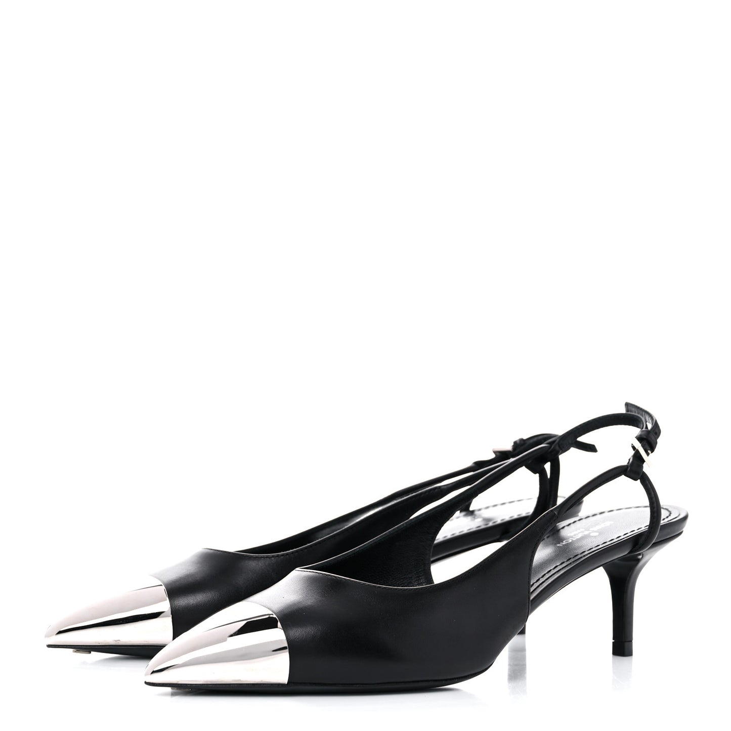 Calfskin Urban Twist Slingback Pumps 36 Black