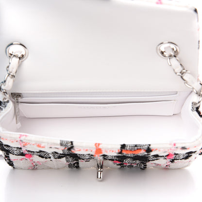 Chanel Tweed Quilted Mini Rectangular Flap Black White Pink 4 of 10