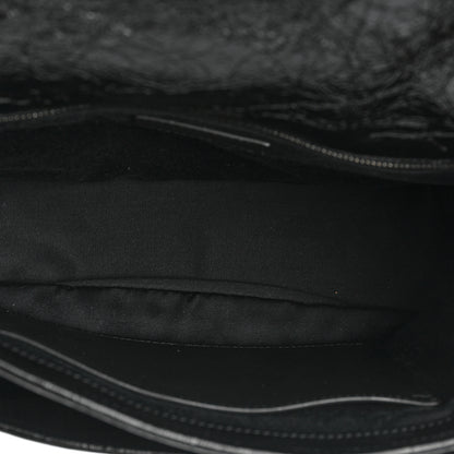 Saint Laurent Crinkled Calfskin Matelasse Monogram Medium Niki Chain Satchel Black 5 of 9
