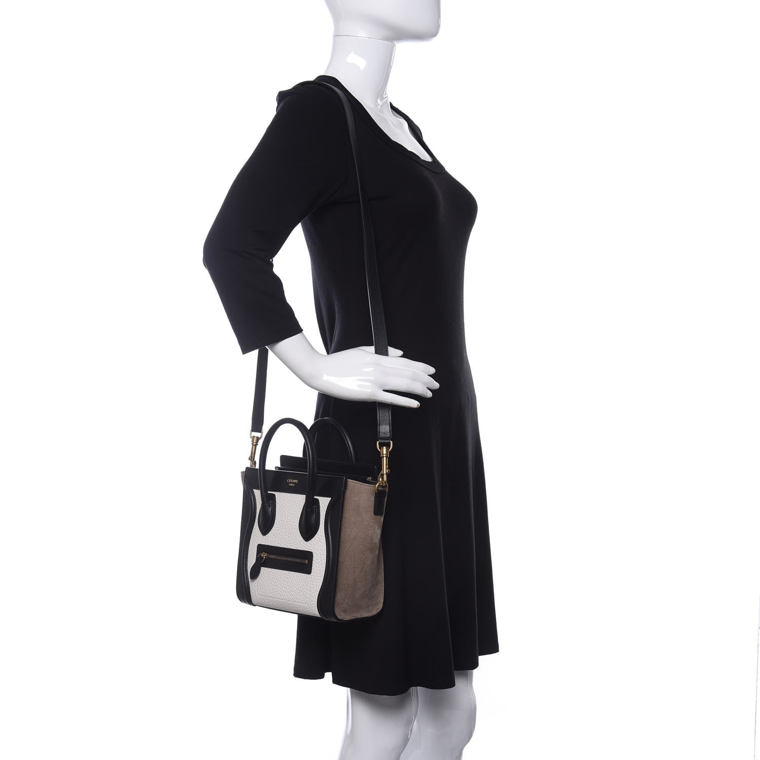 Celine Bullhide Calfskin Nano Tri-Color Luggage White 2 of 13