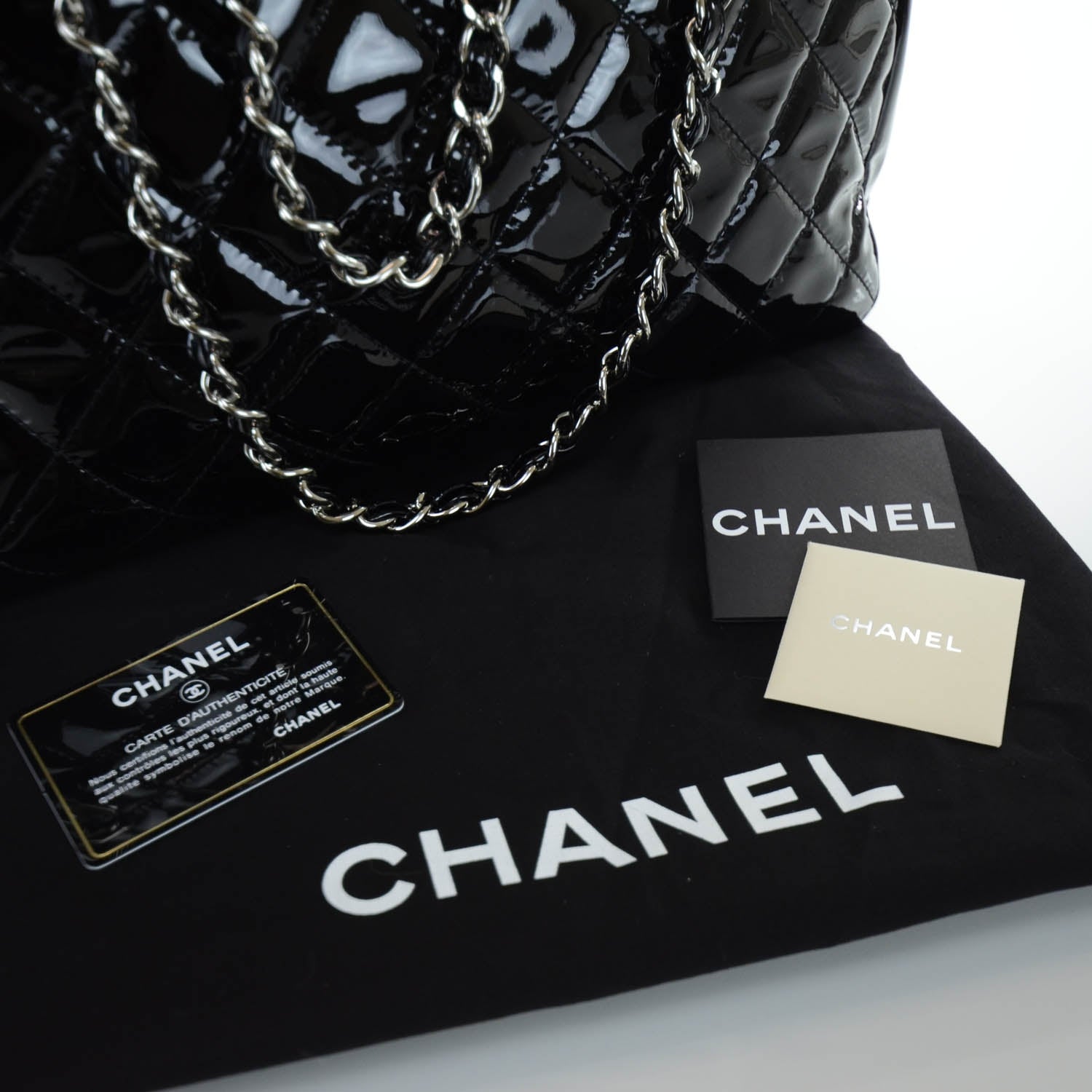 Chanel Patent Quilted Large Chic and Glitter Tote Black 8 of 10