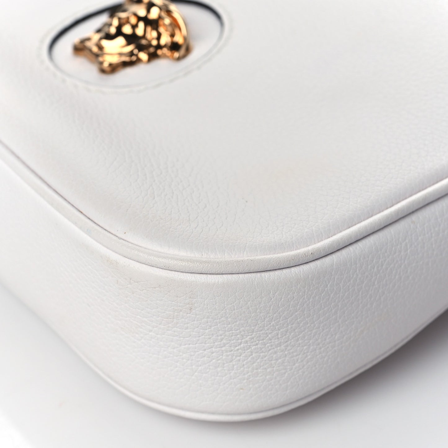 Calfskin La Medusa Small Hobo Crossbody White