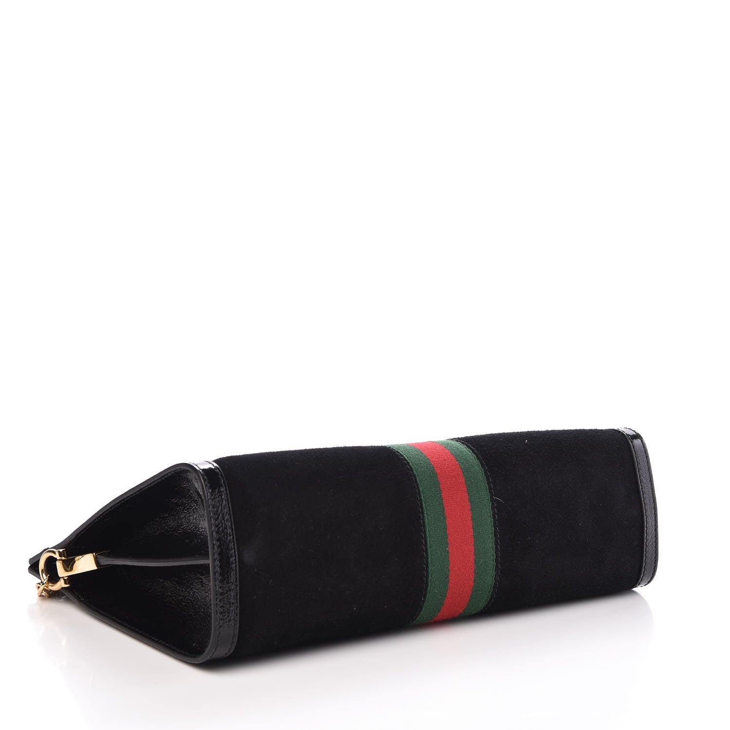 Gucci Suede Patent GG Web Medium Ophidia Chain Shoulder Bag Black 4 of 7