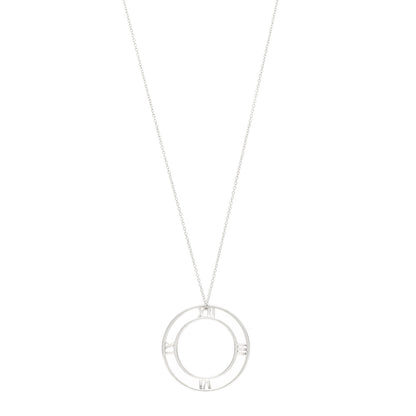 Tiffany Sterling Silver Large Atlas Open Pendant Necklace 1 of 6
