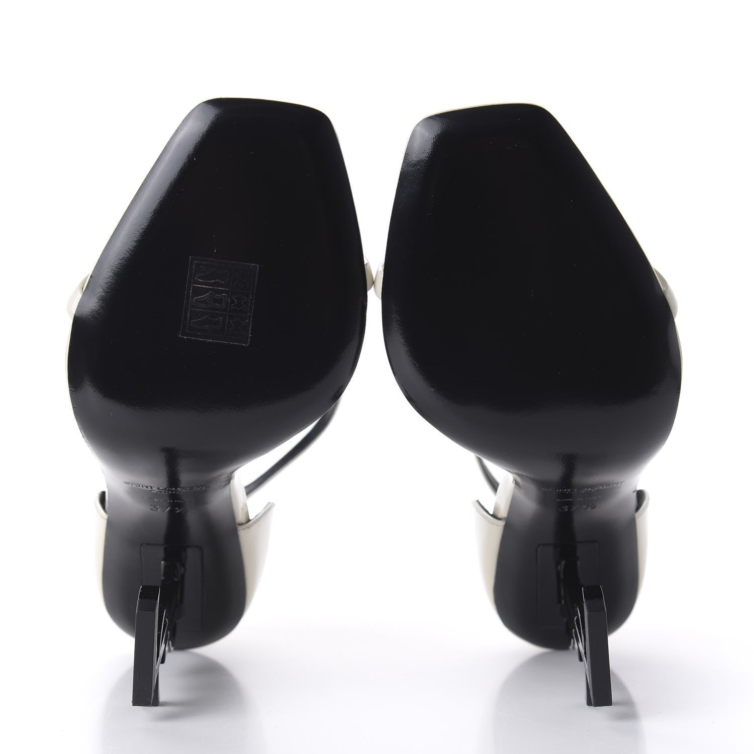Saint Laurent Patent Calfskin Opyum 110 Sandals 37.5 Neutro 5 of 9