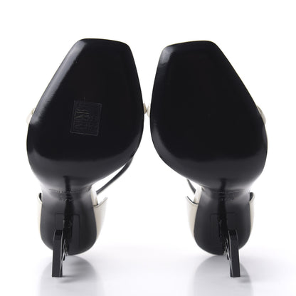 Saint Laurent Patent Calfskin Opyum 110 Sandals 37.5 Neutro 5 of 9