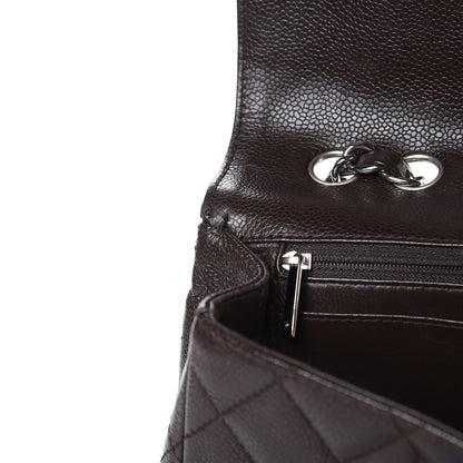 Chanel Caviar Quilted Jumbo Single Flap Dark Brown 12 of 16