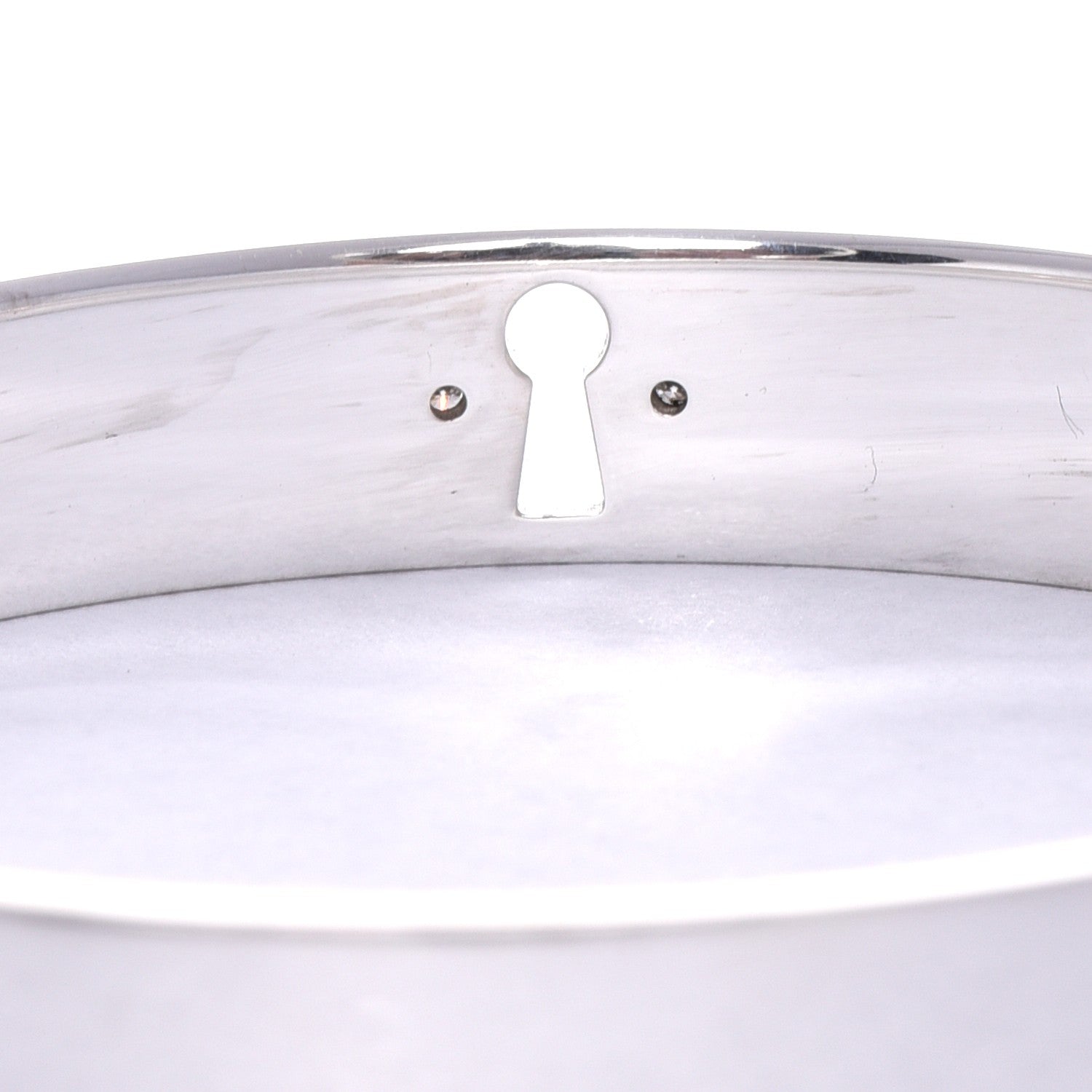 Tiffany Sterling Silver Diamond Narrow Locks Bangle Bracelet 4 of 6