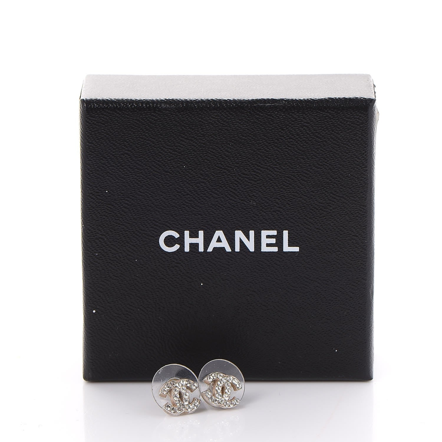 Chanel Crystal Mini CC Earrings Silver 5 of 5