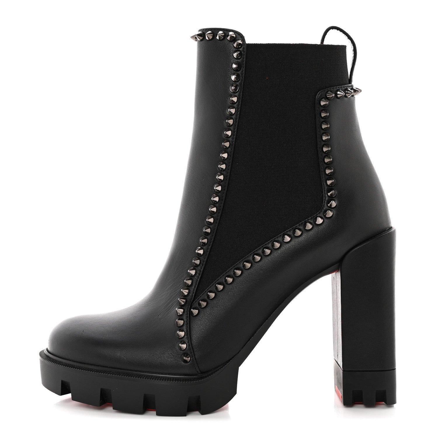Christian Louboutin Nappa Out Line Spike Lug 100 Boots 37 Black 1 of 12