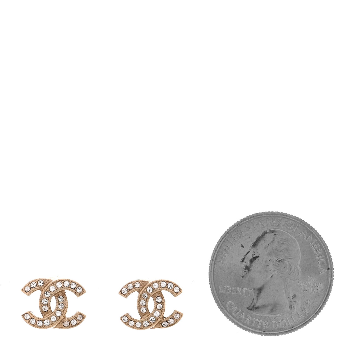 Crystal CC Earrings Gold