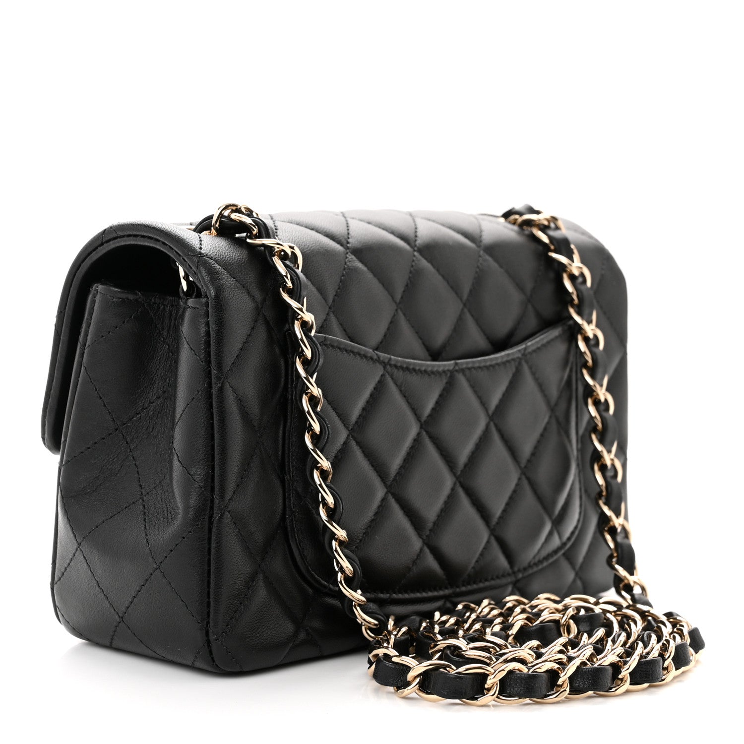 Chanel Lambskin Quilted Mini Rectangular Flap Black 3 of 12