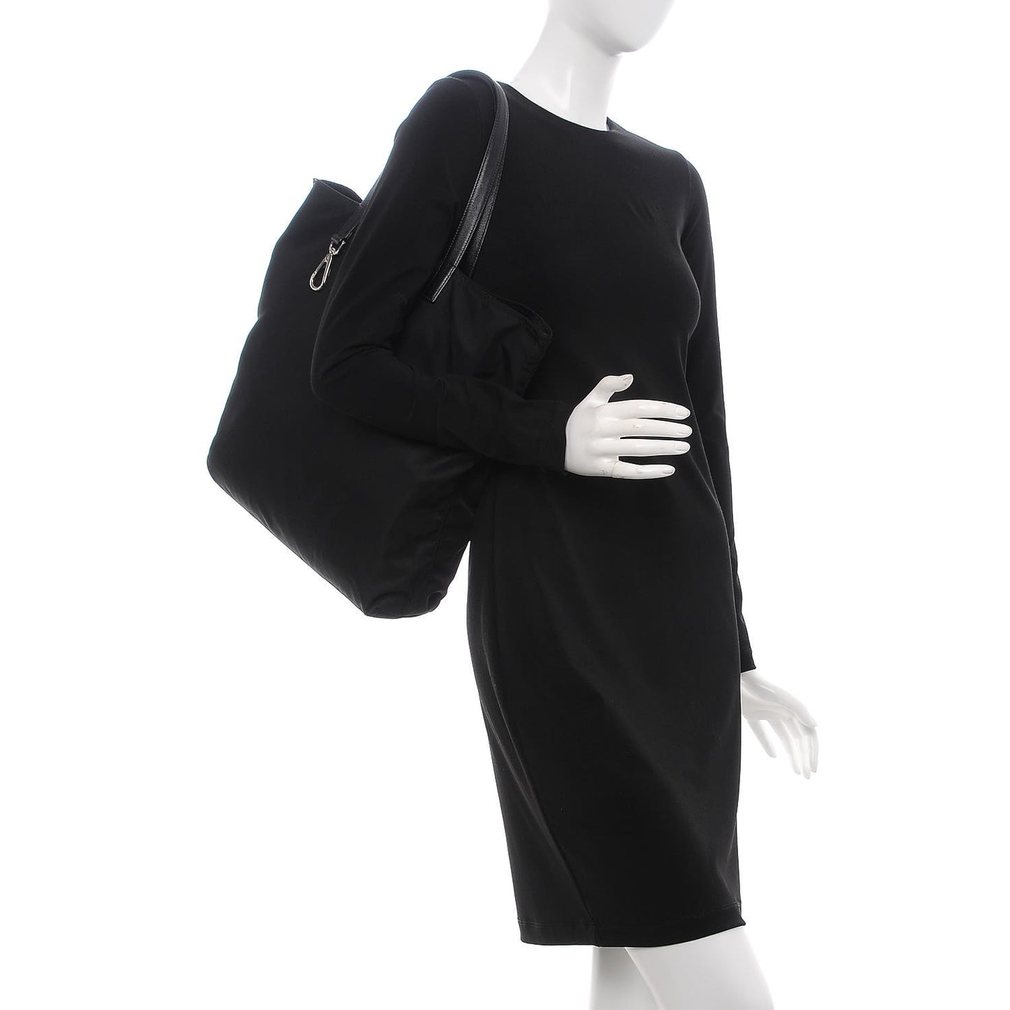Saffiano Tessuto Nylon Tote Black