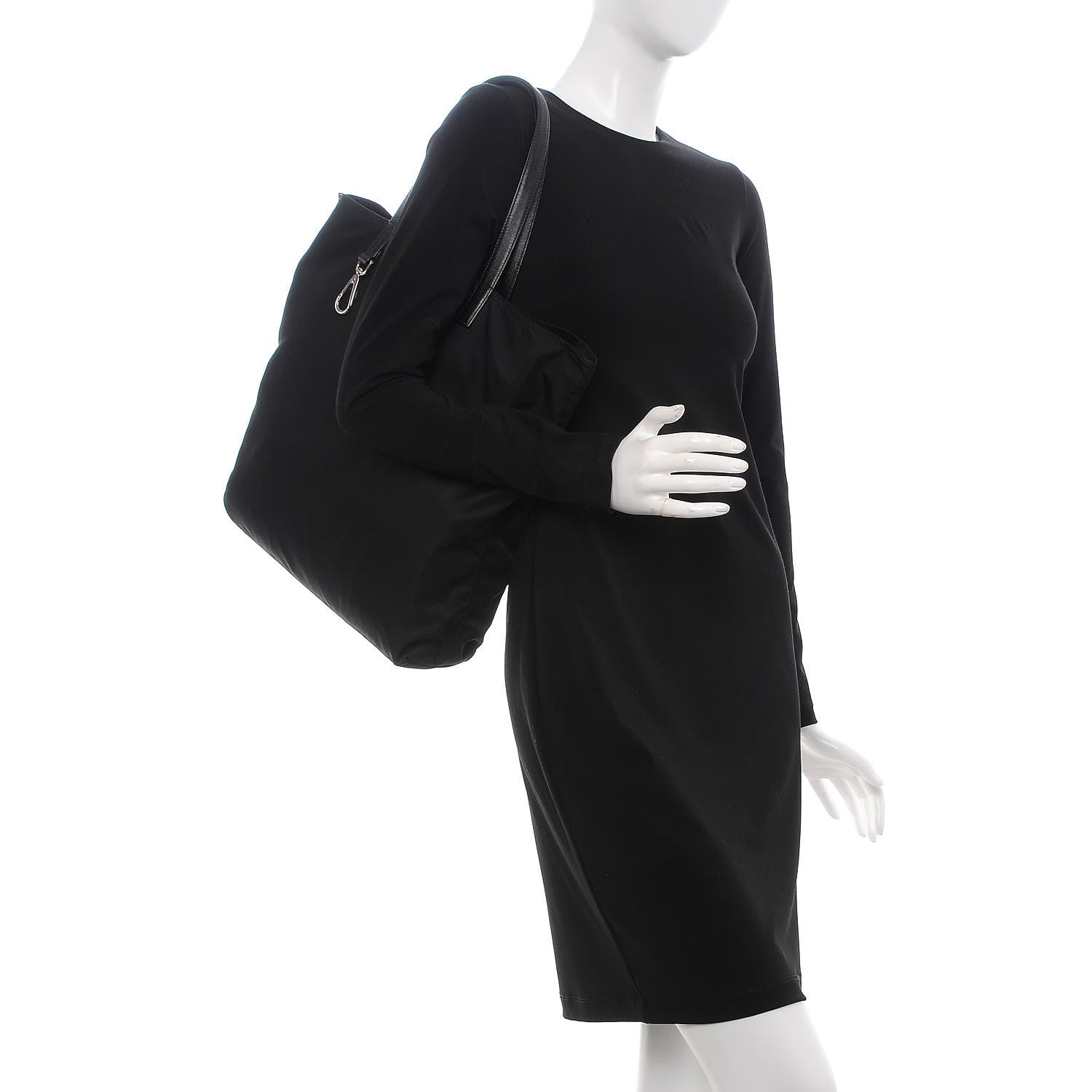 Prada Saffiano Tessuto Nylon Tote Black 2 of 6