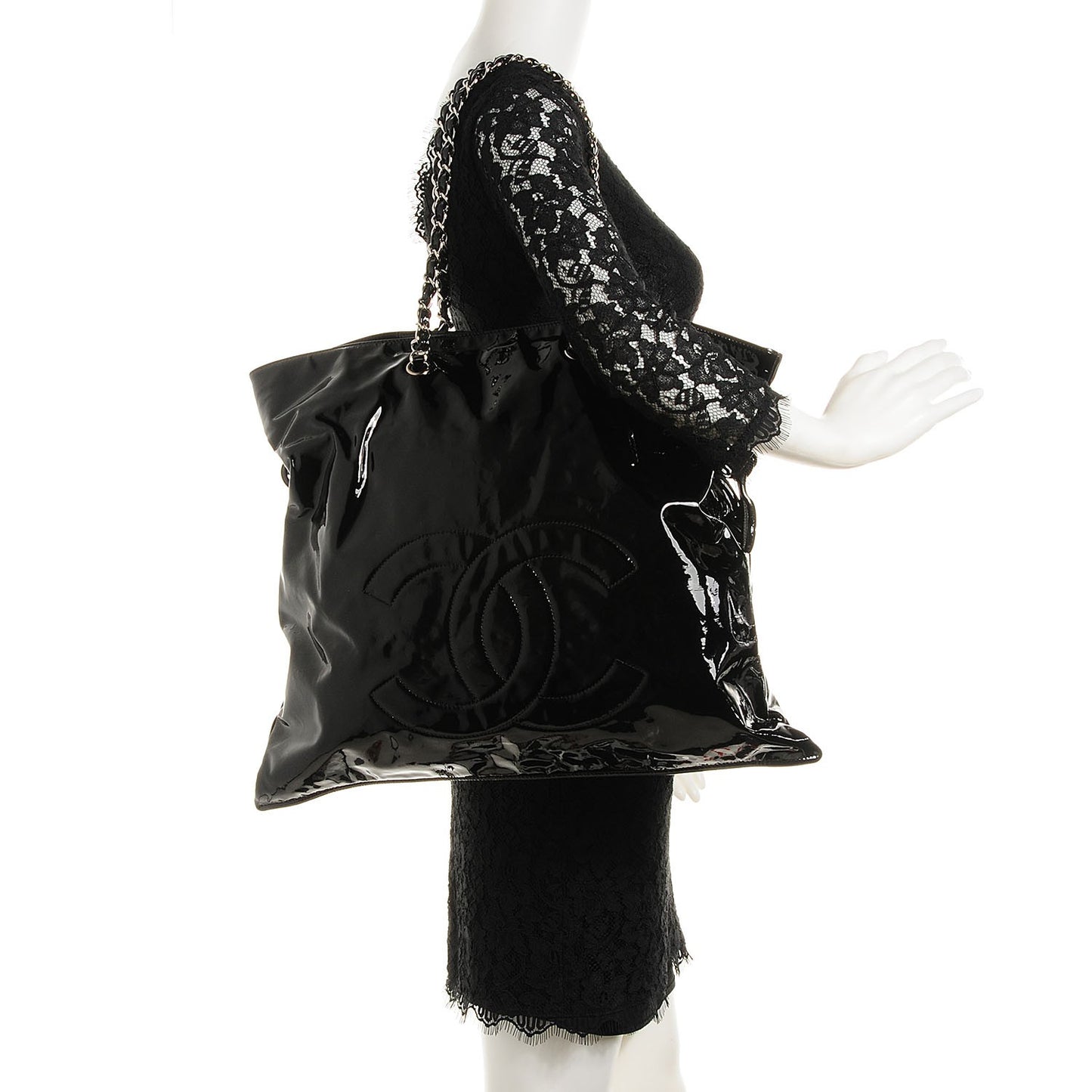 Patent Bonbons Shopper Tote Black