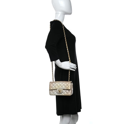 Chanel Metallic Goatskin Quilted Mini Rectangular Flap Gold 2 of 9