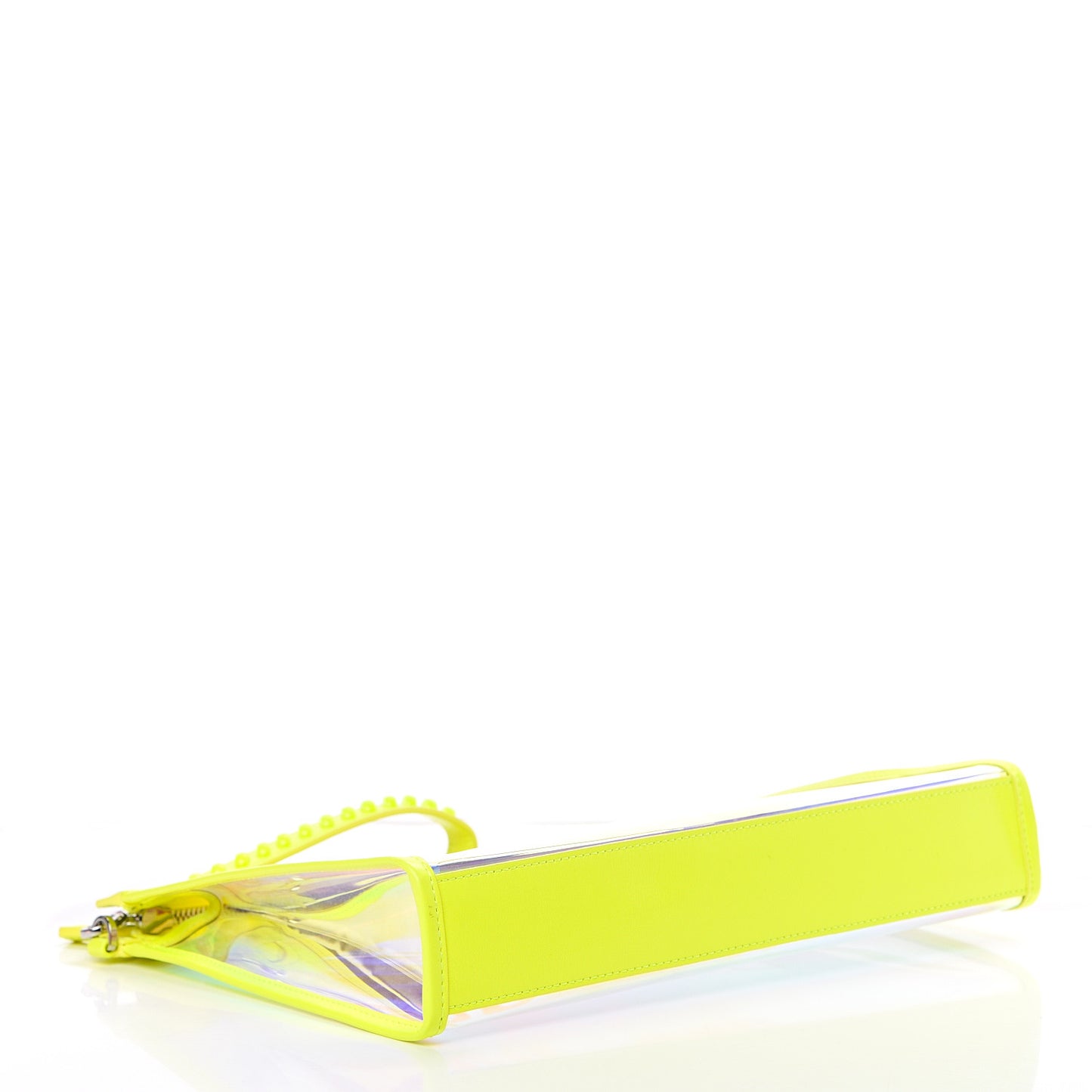 Iridescent PVC Wristlet Neon Yellow