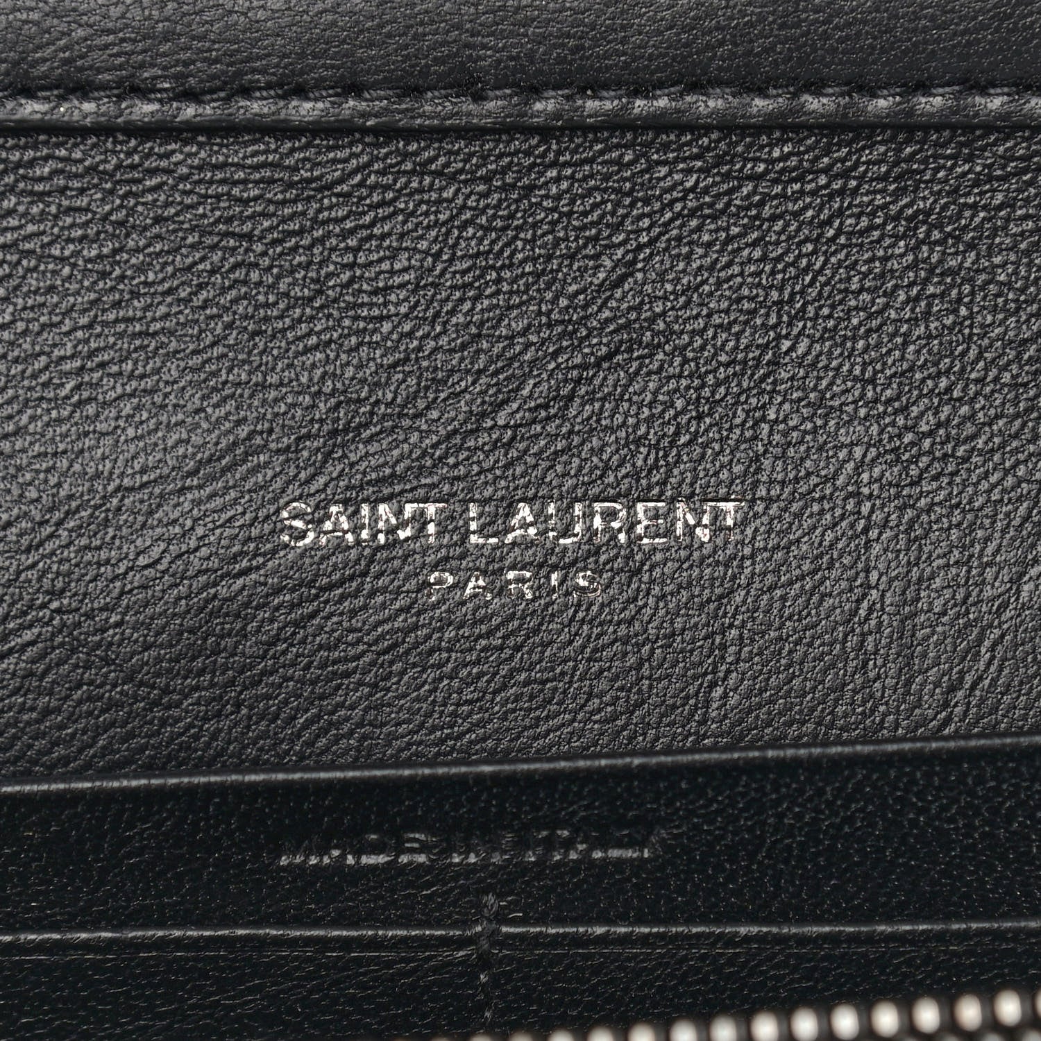 Saint Laurent Lambskin Diamond Quilted Becky Chain Wallet Black 6 of 10