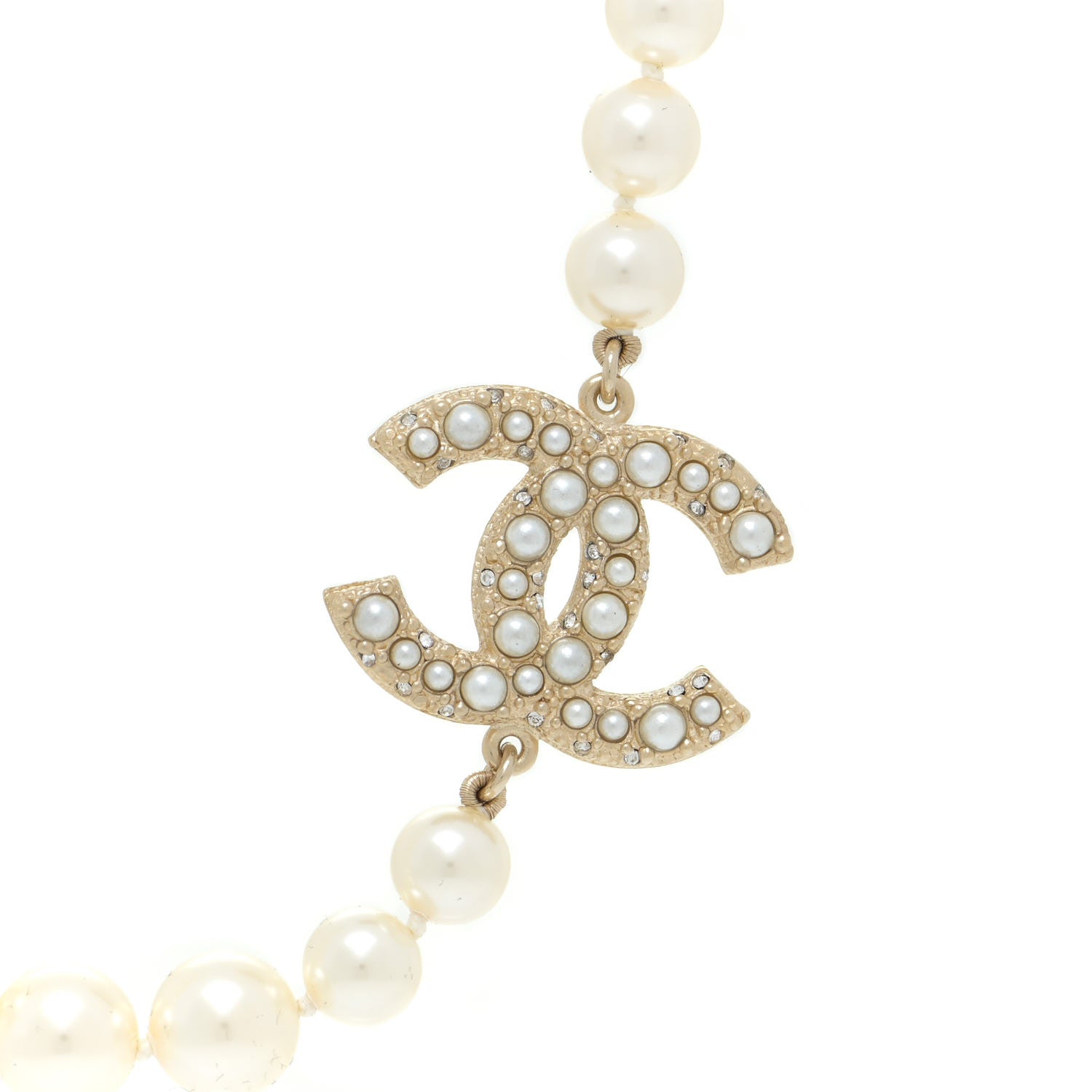 Chanel Pearl CC 100th Anniversary Necklace Light Gold 4 of 7