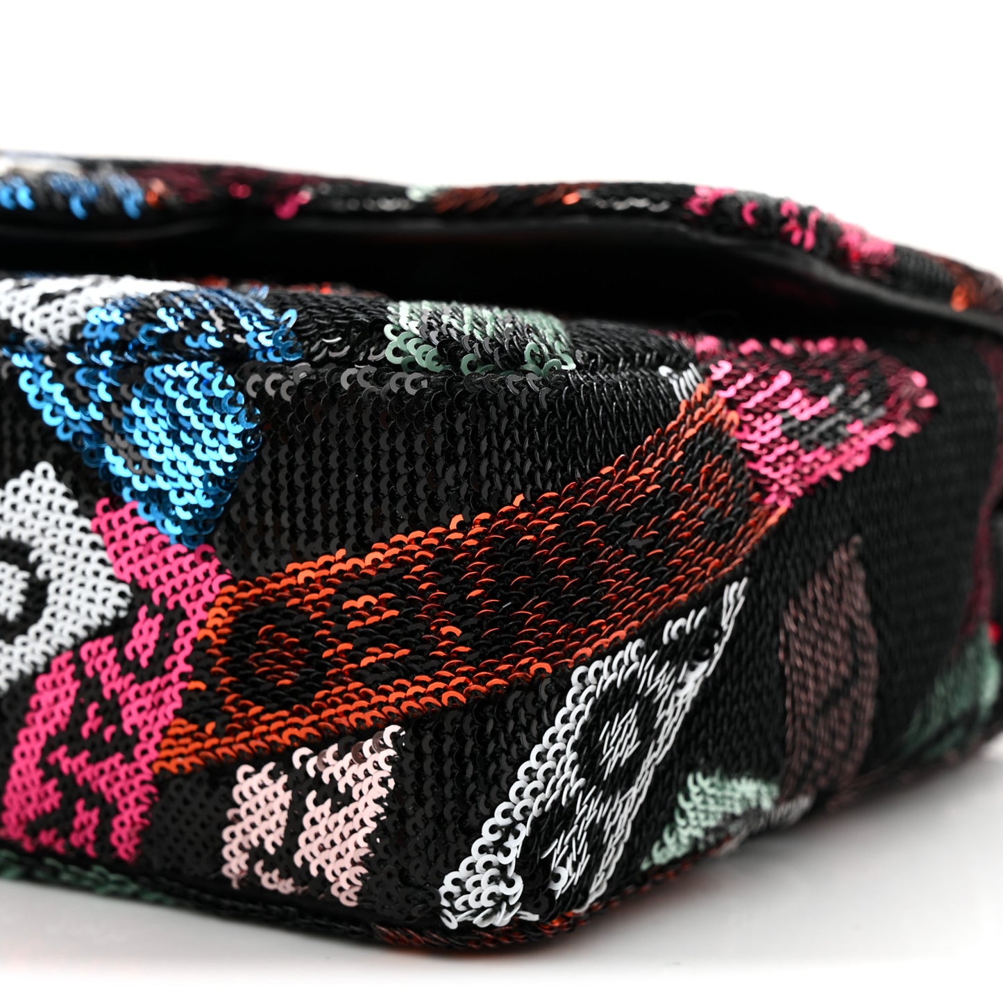 Sequin Logo Small Flap Ruthenium Multicolor