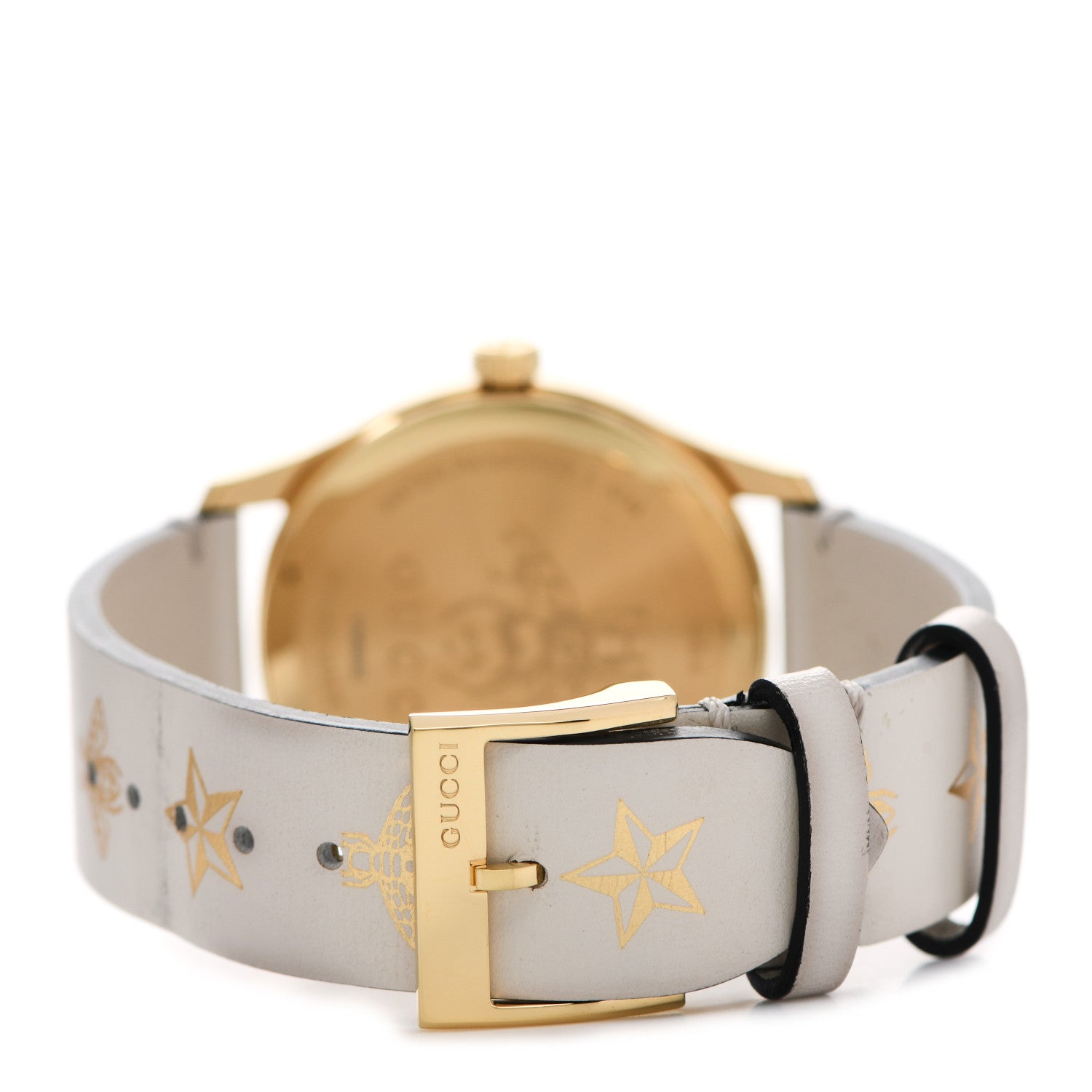 Gucci Stainless Steel Calfskin 38mm G-Timeless Bee Star Quartz Watch White 3 of 5