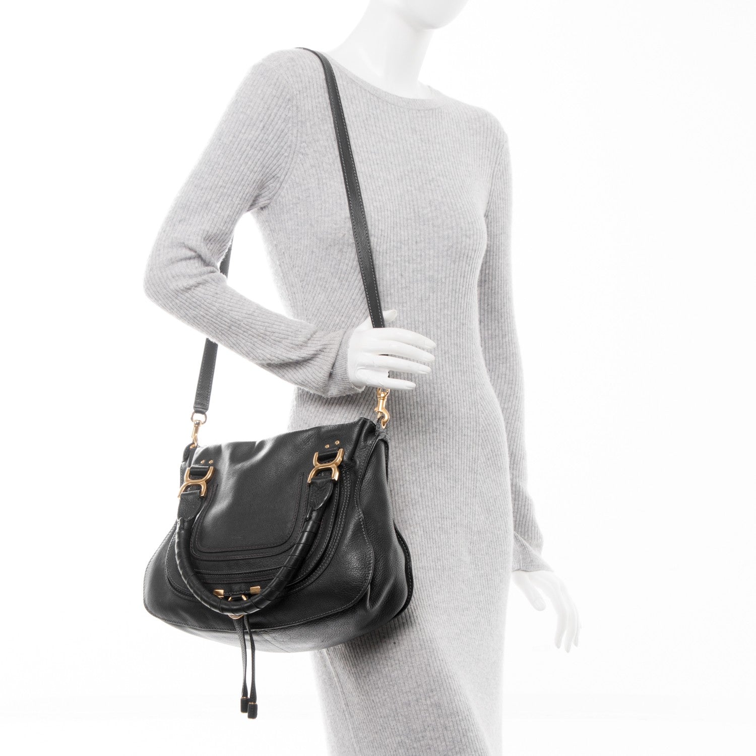 Chloe Calfskin Medium Marcie Satchel Black 2 of 10