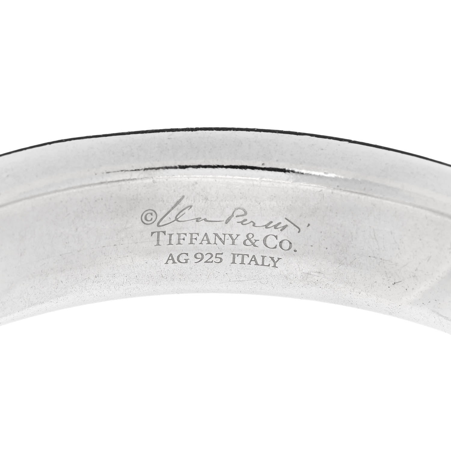 Tiffany Sterling Silver Narrow Elsa Peretti Doughnut Bangle Bracelet 3 of 4