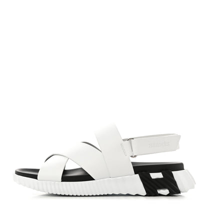Hermes Calfskin Goatskin Mens Electric Sandals 42 White 1 of 13