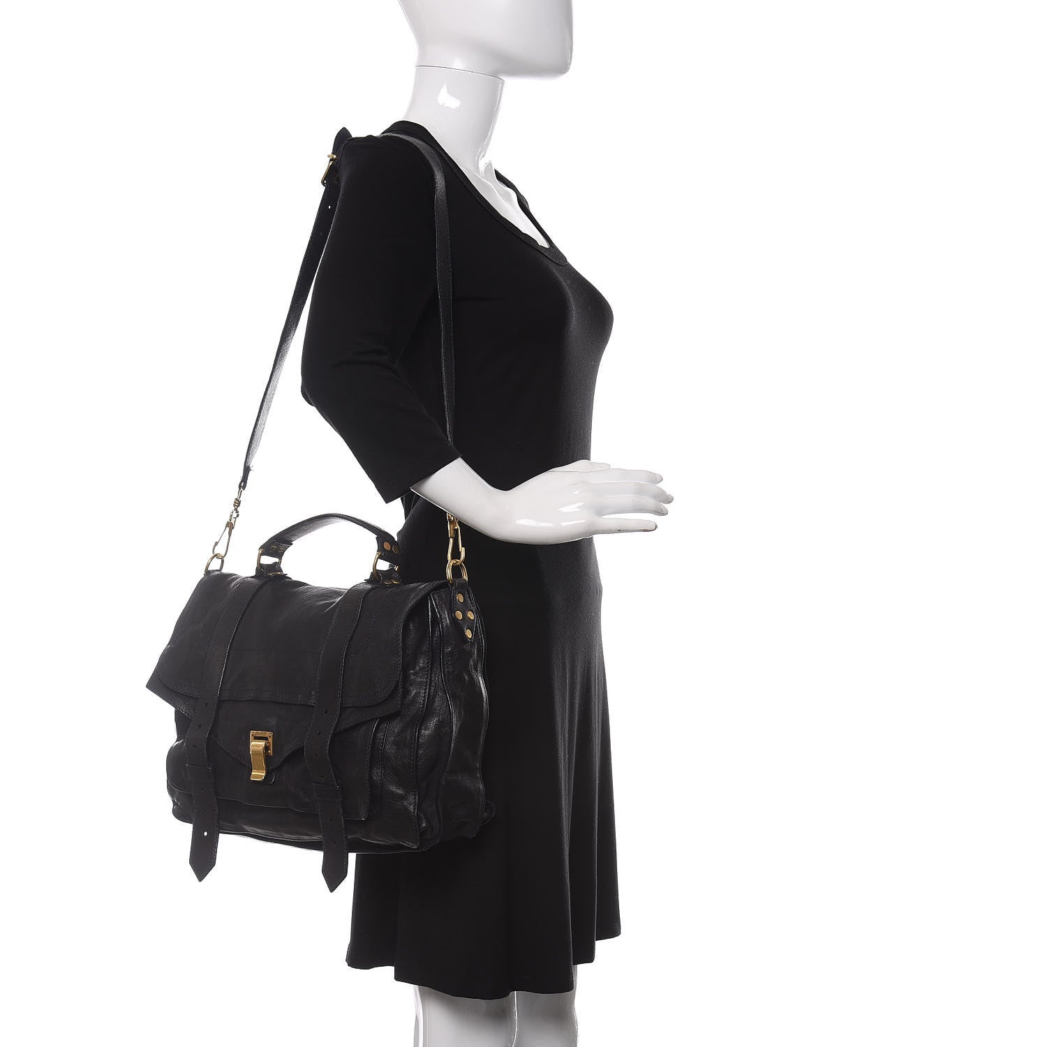 Proenza Schouler Lambskin Medium PS1 Satchel Black 2 of 12