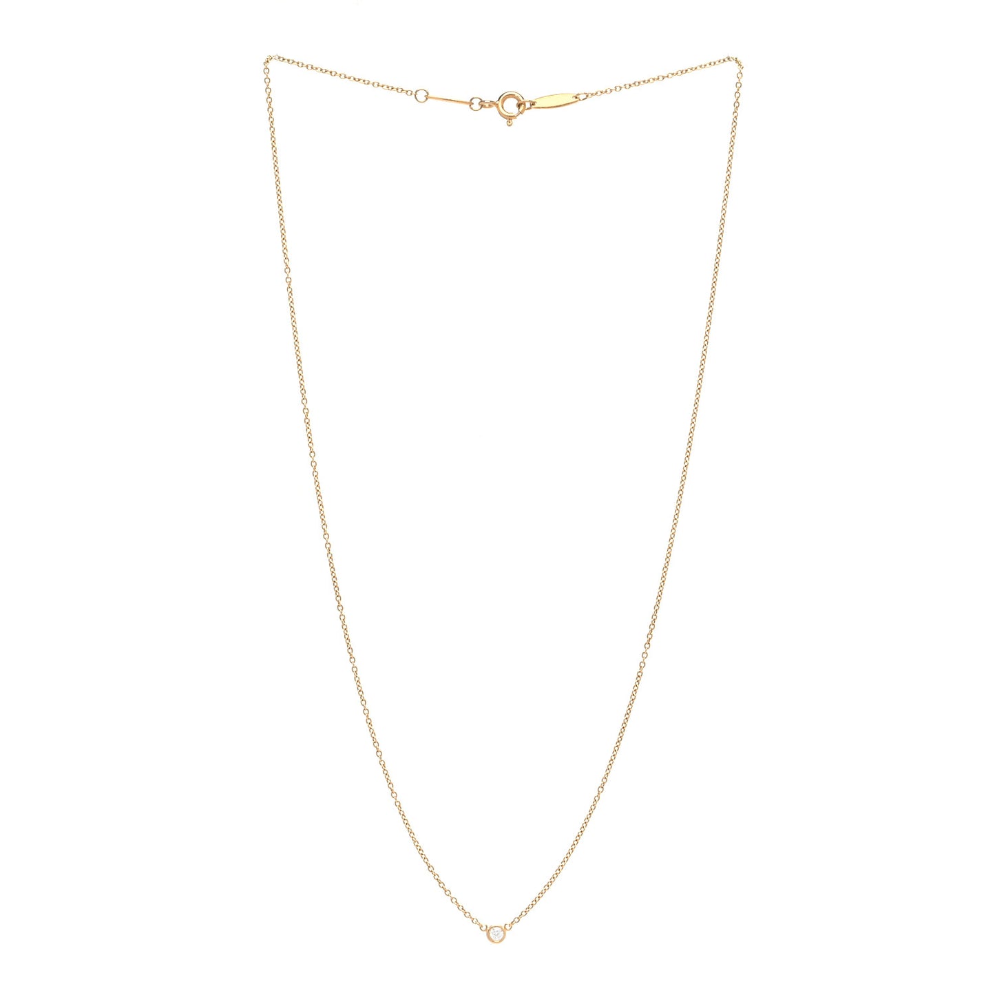 18K Yellow Gold Diamond .05ct Elsa Peretti Diamonds by the Yard Pendant Necklace