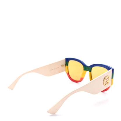 Gucci Acetate Web Oversized Frame Rectangle Sunglasses GG0276S Multicolor 4 of 8