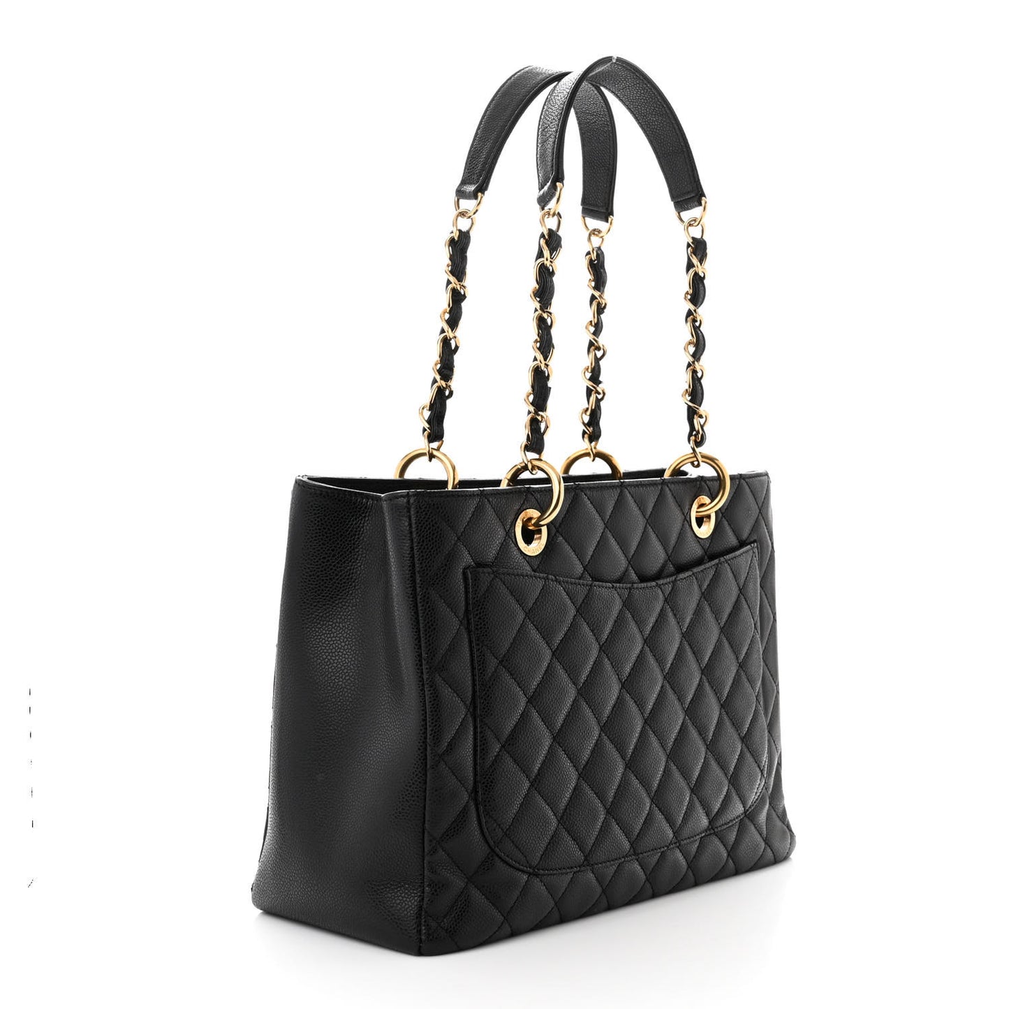 Caviar Quilted Grand Shopping Tote GST Black