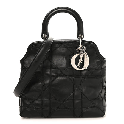 Christian Dior Lambskin Cannage Medium Granville Tote Black 1 of 12