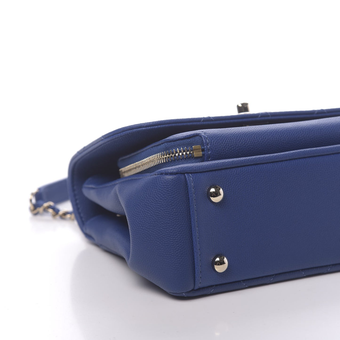 Caviar Quilted Small Business Affinity Flap Dark Blue