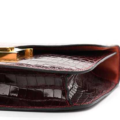 Hermes Shiny Porosus Crocodile Constance 23 Rouge H 10 of 17