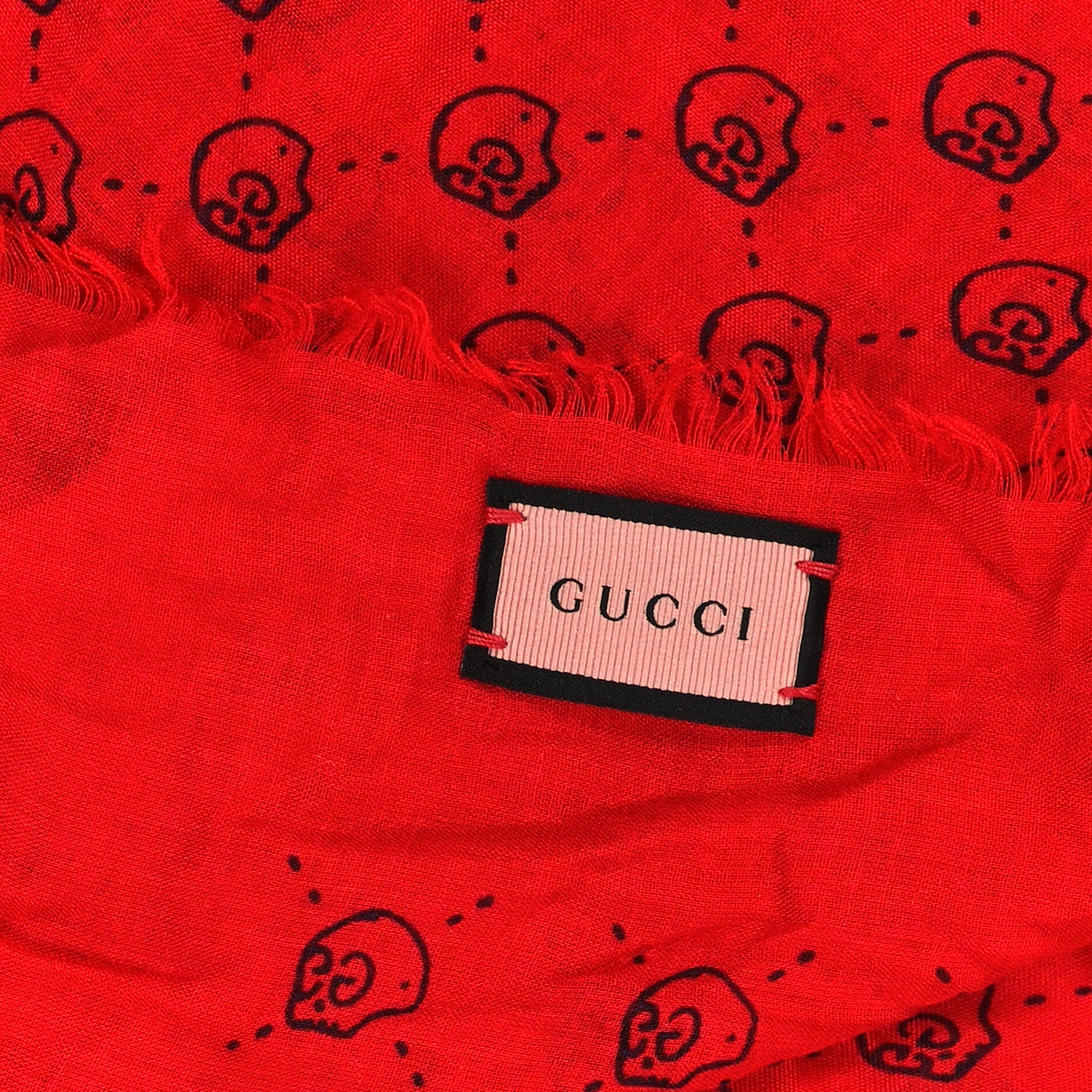 Gucci Modal Silk Twill GG Hamlet Square Scarf Flame Blue 2 of 3