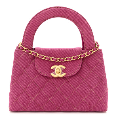 Chanel Denim Quilted Nano Kelly Shopper Fuchsia 1 of 10