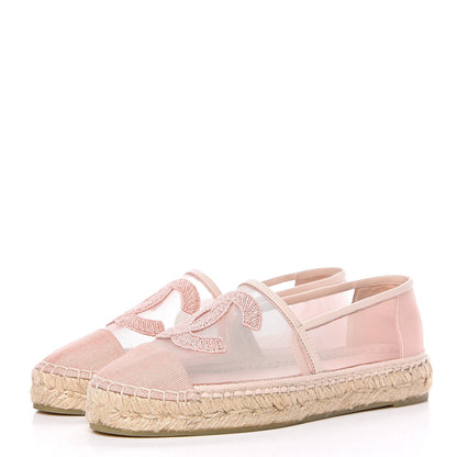 Chanel Mesh Grosgrain CC Espadrilles 35 Pink 3 of 9