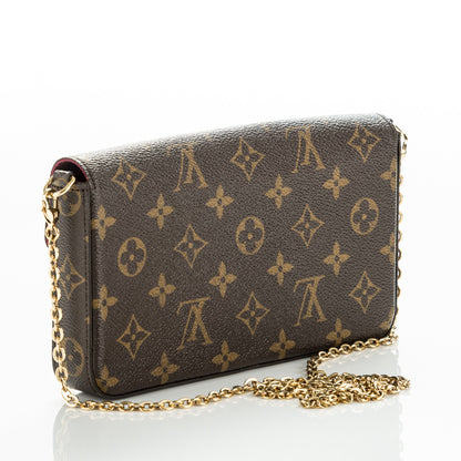 Louis Vuitton Monogram Pochette Felicie Chain Wallet Fuchsia 2 of 8
