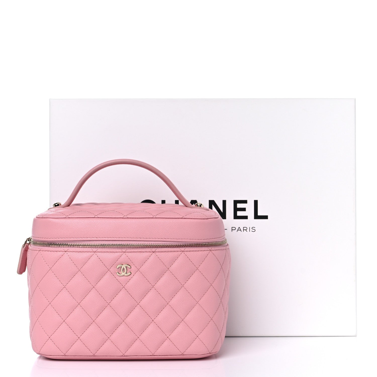 Chanel Caviar Quilted Large Vanity Pouch Pink 11 of 11