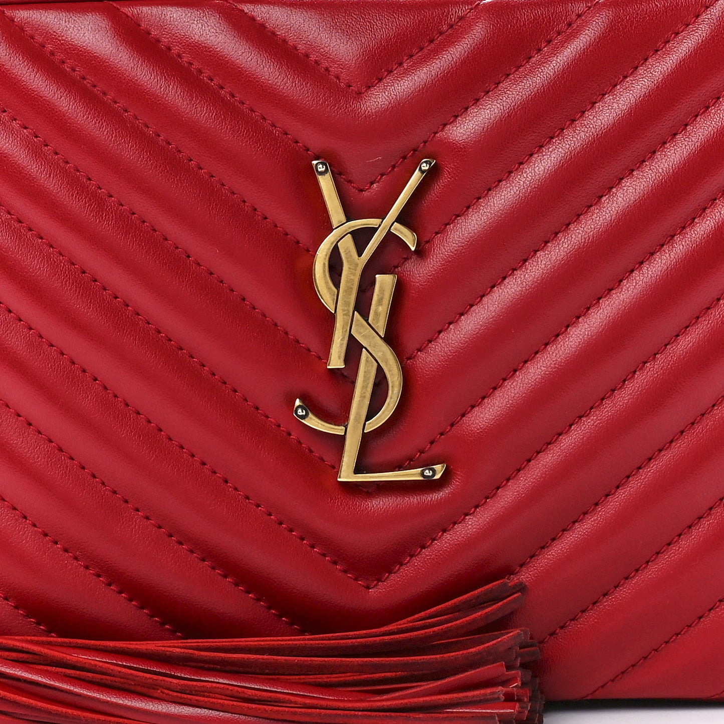 Calfskin Matelasse Monogram Lou Camera Bag Red