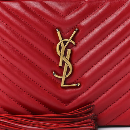 Saint Laurent Calfskin Matelasse Monogram Lou Camera Bag Red 8 of 11