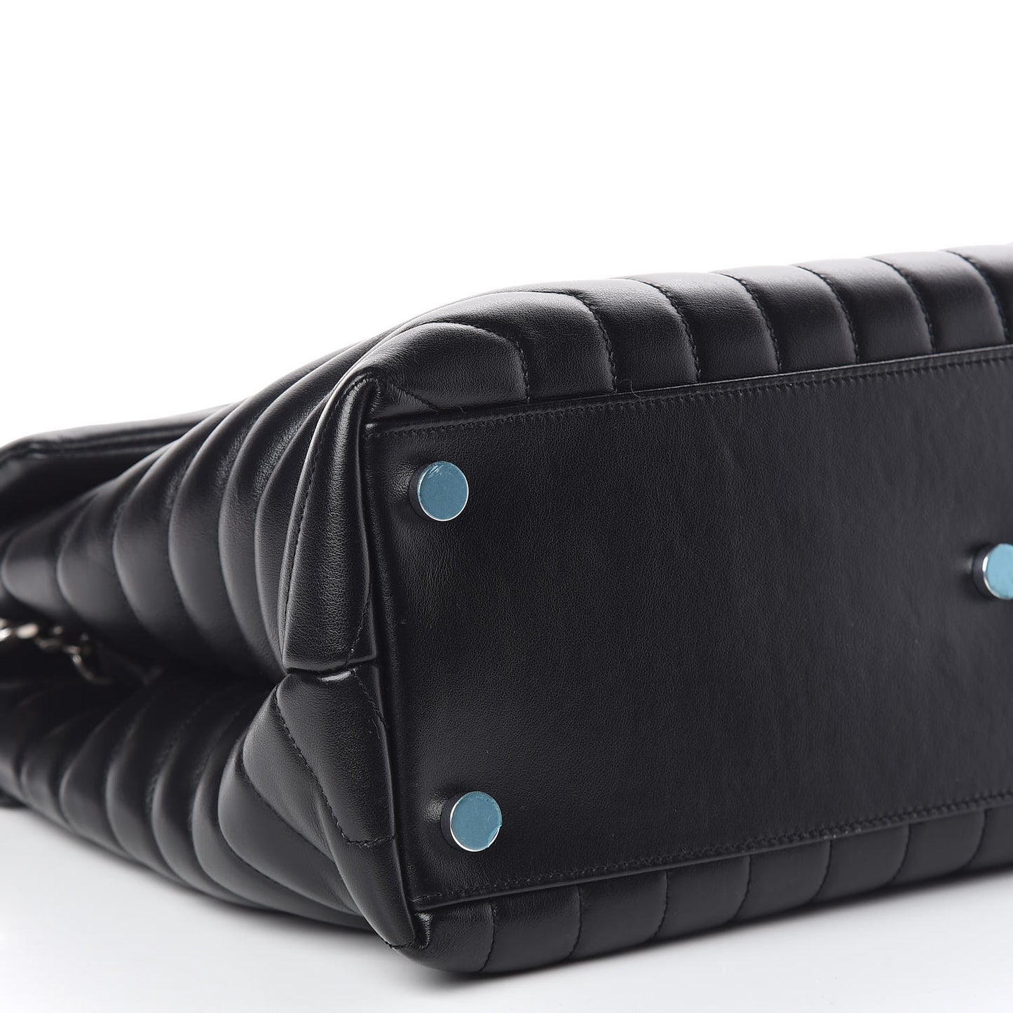 Calfskin Y Quilted Monogram Large Loulou Chain Satchel Black