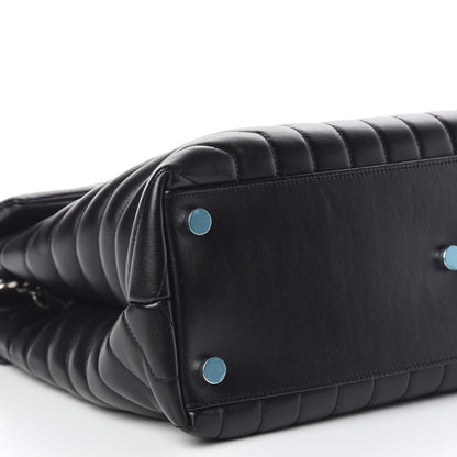 Saint Laurent Calfskin Y Quilted Monogram Large Loulou Chain Satchel Black 6 of 10