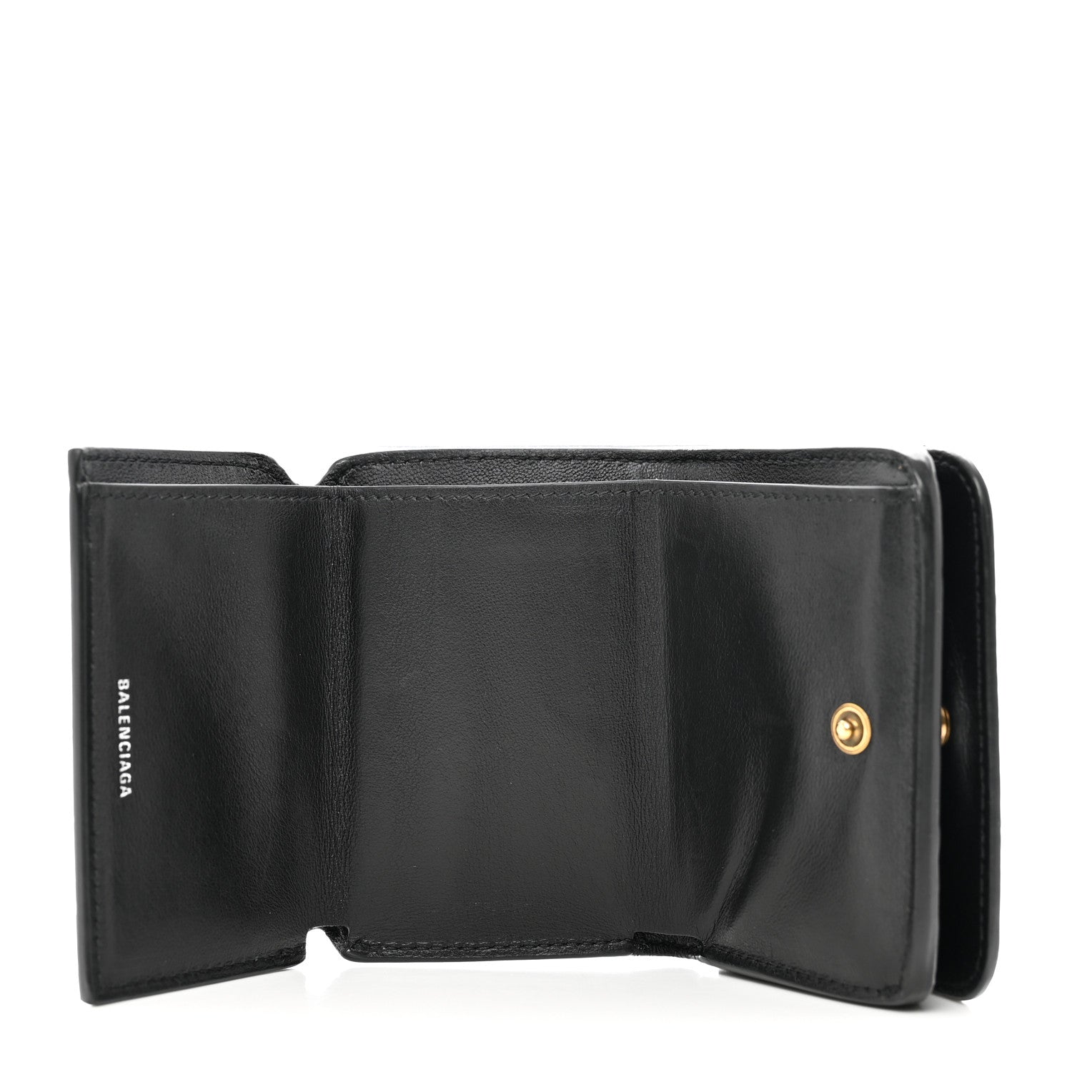 Balenciaga Shiny Calfskin Crocodile Embossed Mini BB Card Case Wallet Black 5 of 8