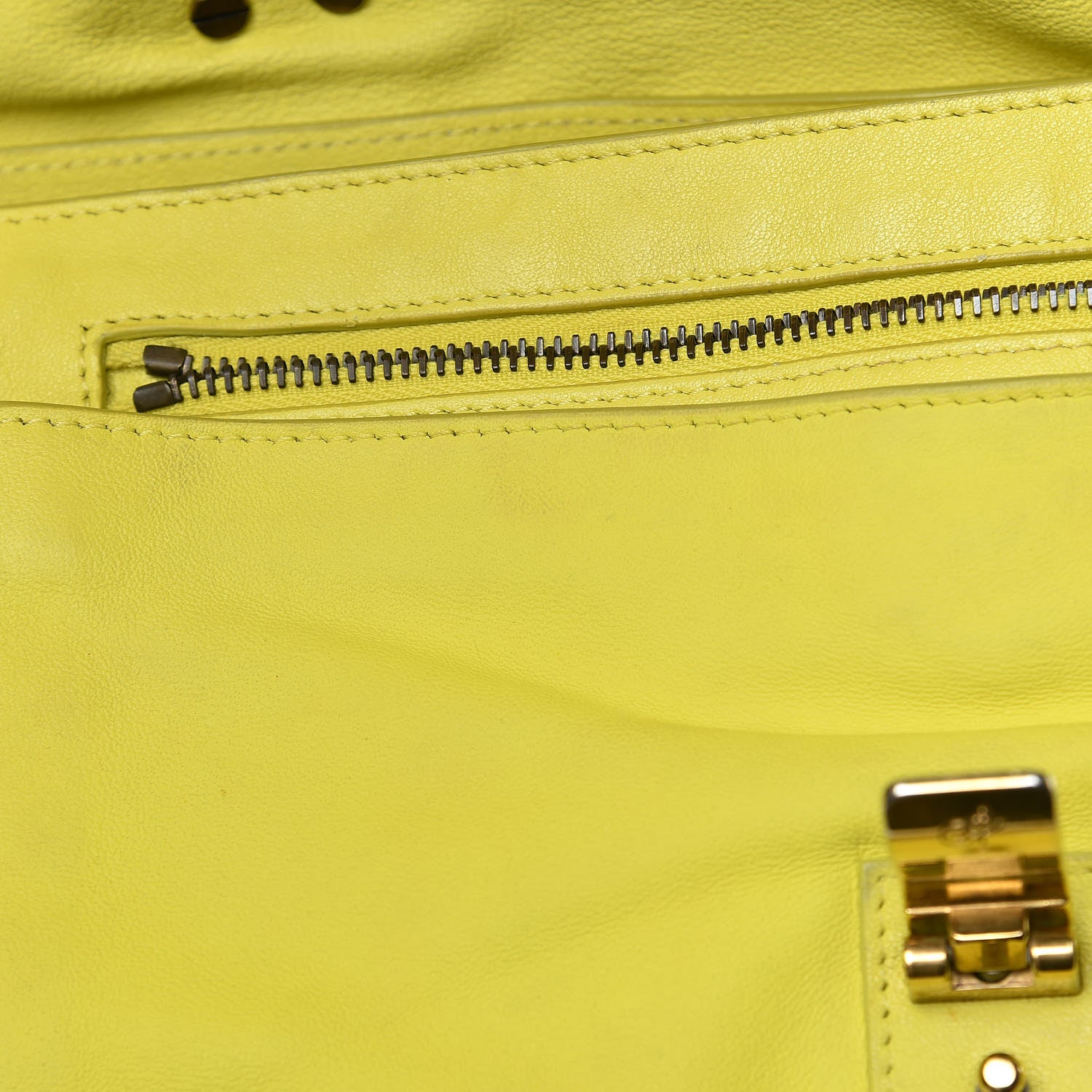 Proenza Schouler Lambskin Medium PS1 Satchel Citron 15 of 28