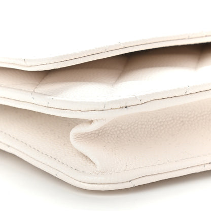 Chanel Caviar Quilted Wallet On Chain WOC White 9 of 10
